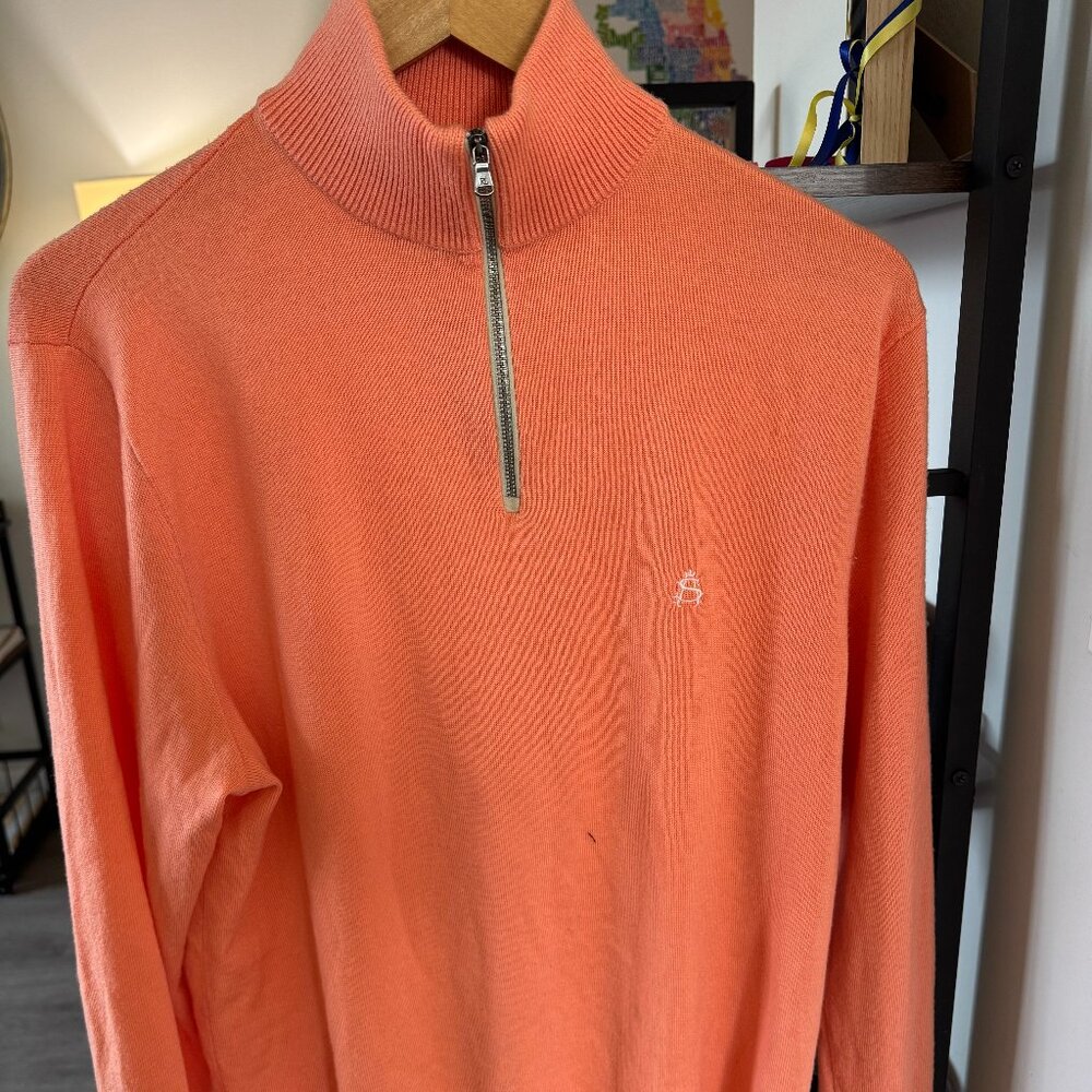 Ralph Lauren Orange Quarter Zip Golf Polo - Large